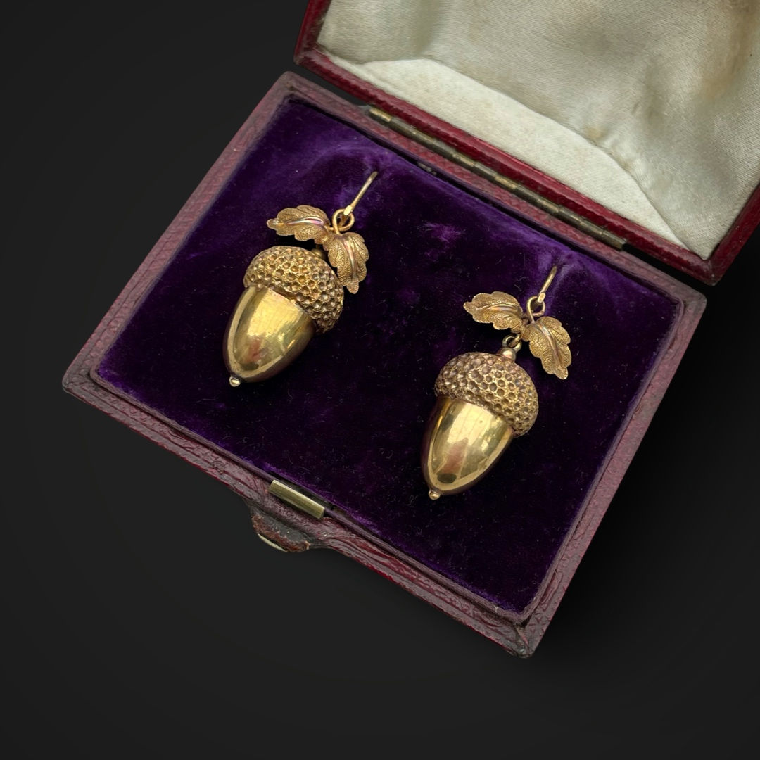 15 carat Victorian Acorn Earrings 