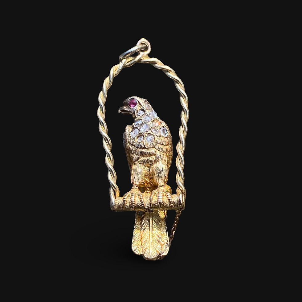 Thumbnail: Victorian Gold And Diamond Falcon Pendant