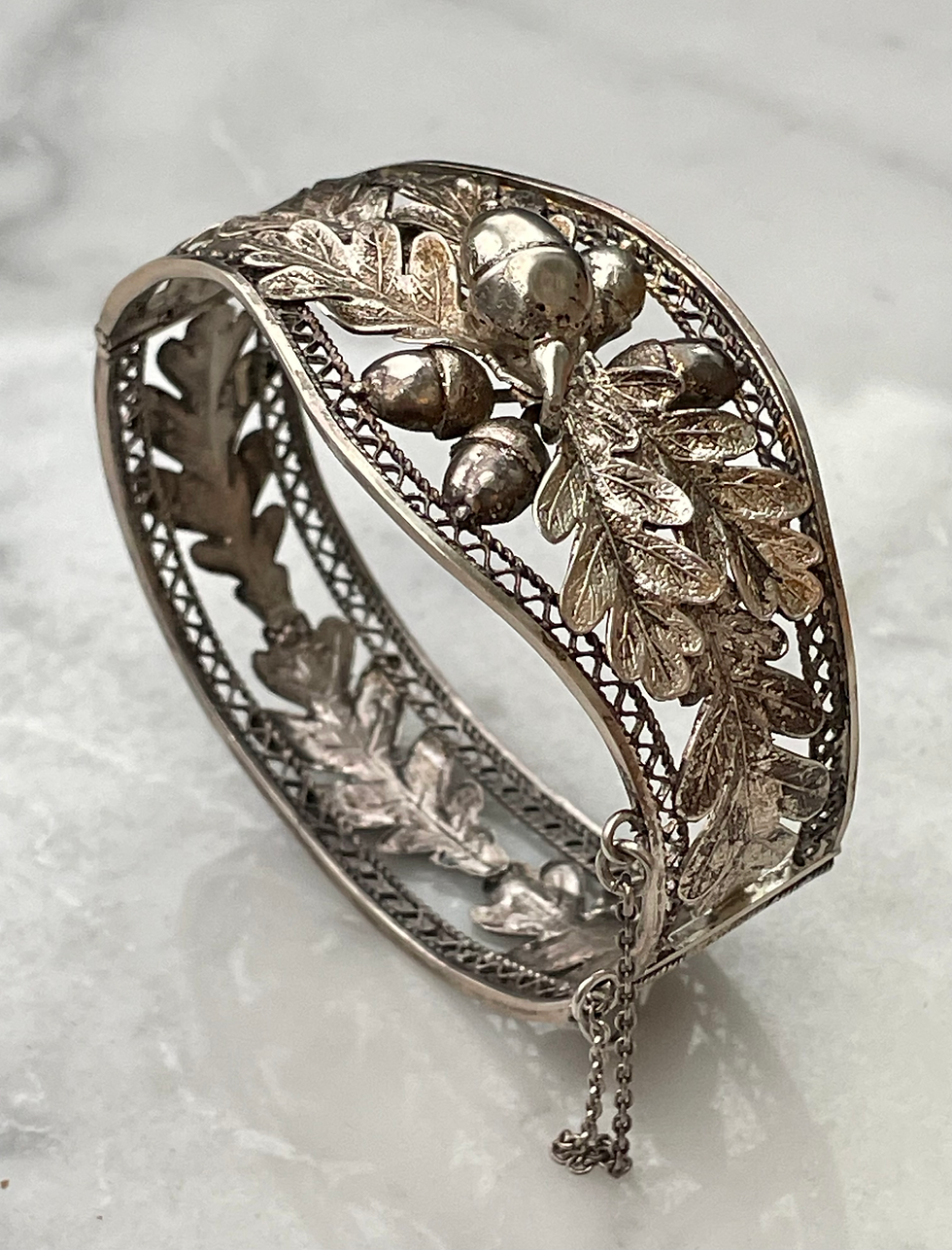 Thumbnail: Antique Silver Acorn Cuff 