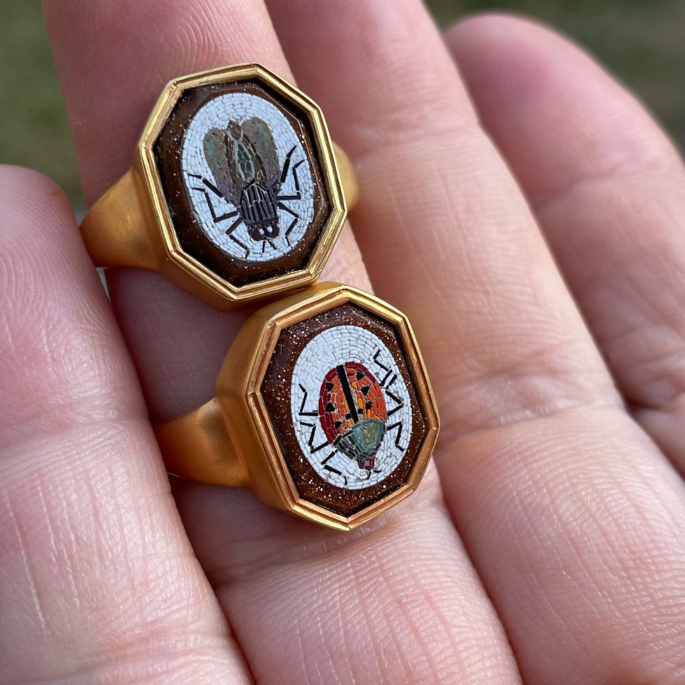 Thumbnail: Georgian Micromosaic Ladybird Ring