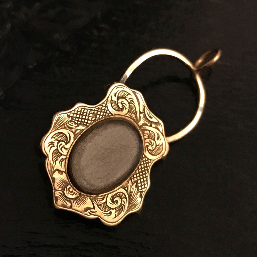 Thumbnail: Victorian Chased Gold And Turq Padlock