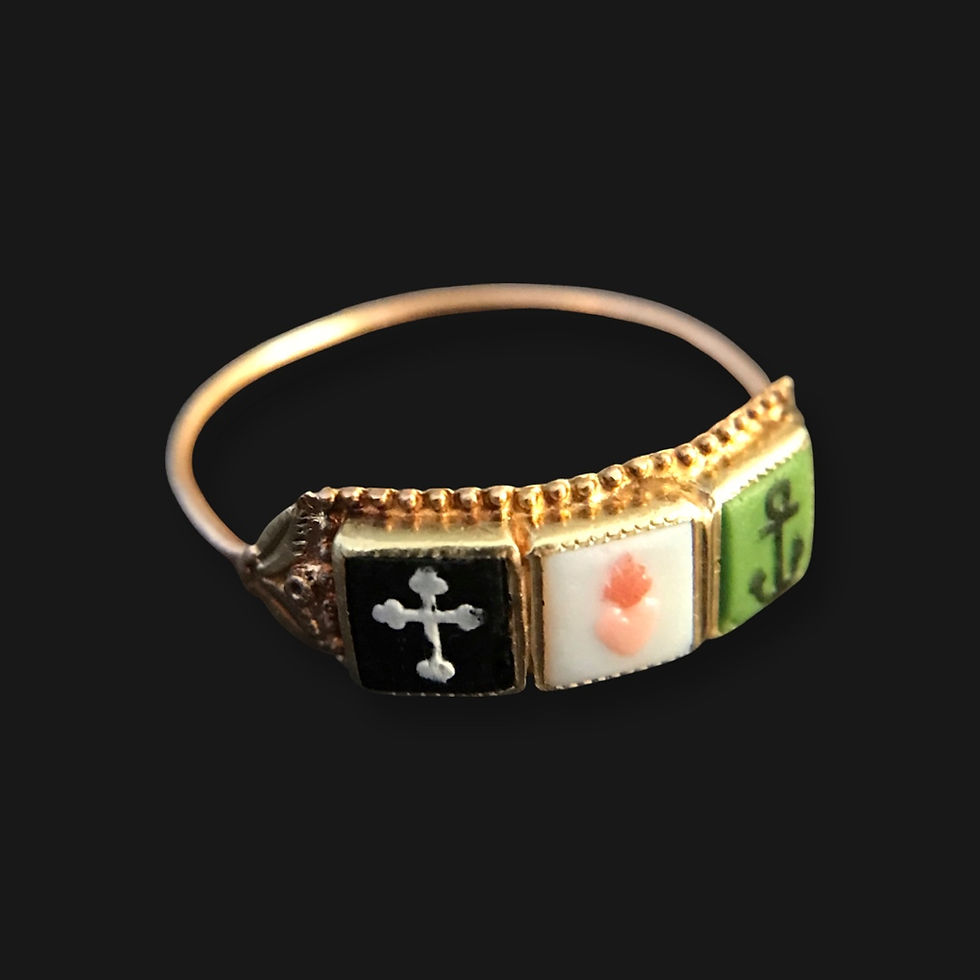 Thumbnail: Early 19th Century Faith Hope And Love Ring