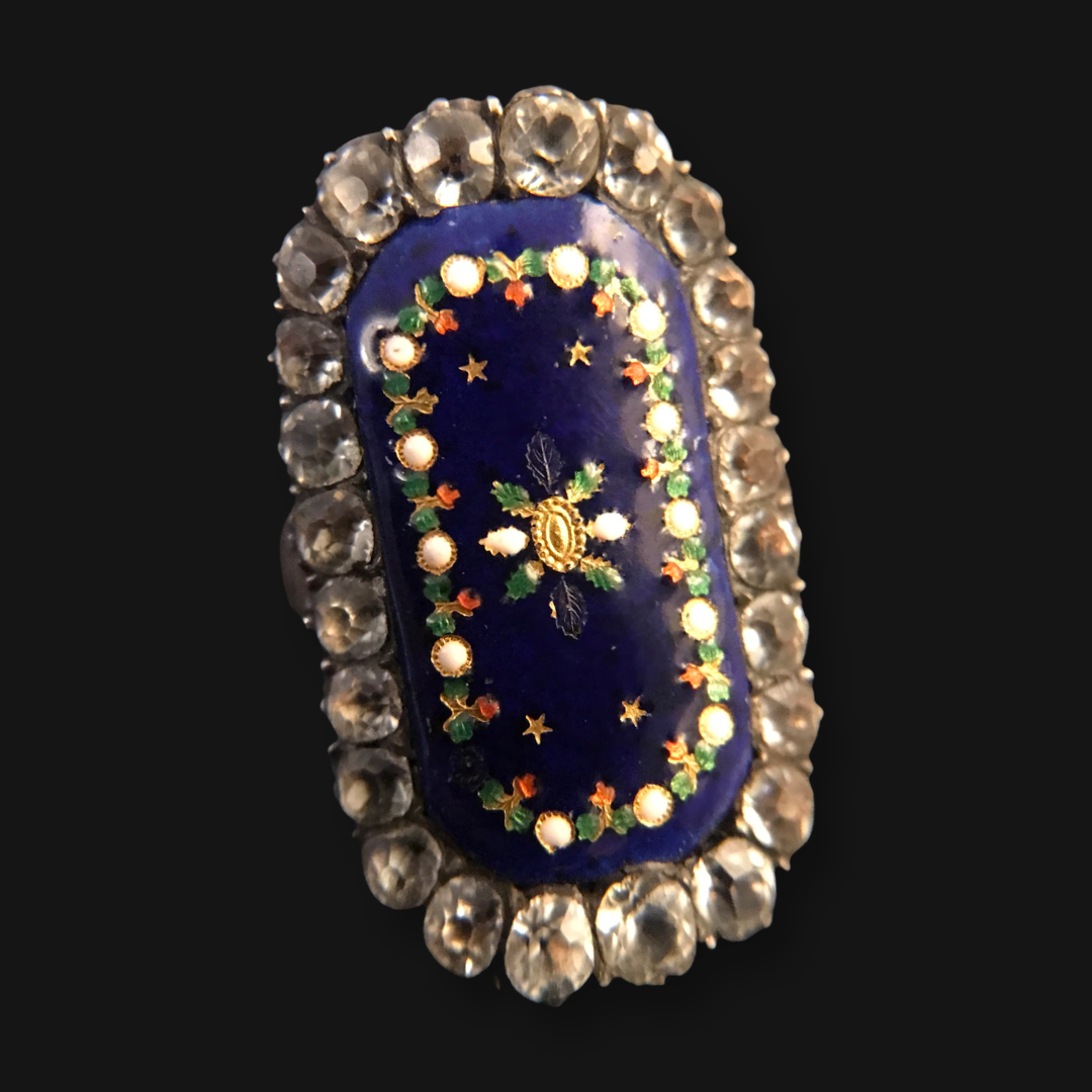 Rare French Paste And Enamel Ring Circa 1780