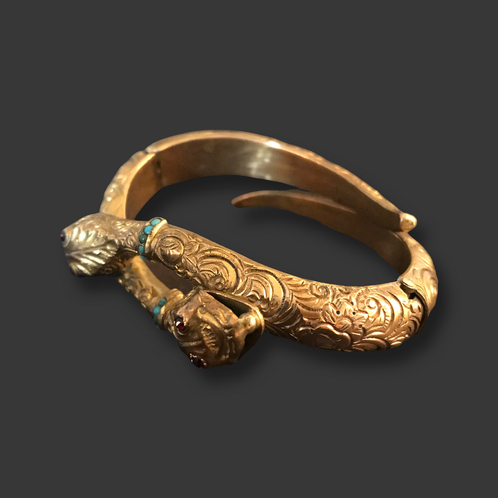 Thumbnail: Victorian Gold Metal Snake Bracelet