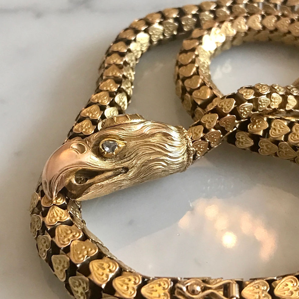 Thumbnail: Rare 19th Century High Carat Gold Eagle Collar