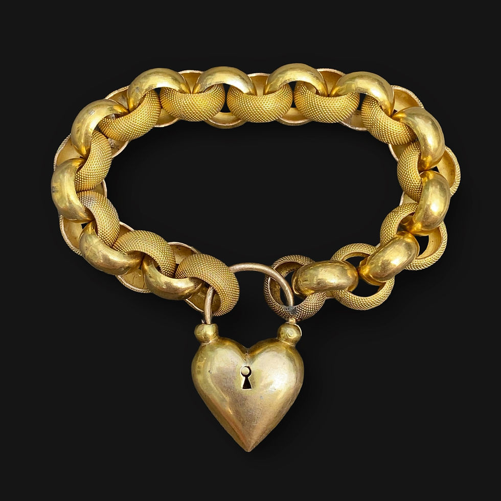 Thumbnail: Georgian/Early Victorian Pinchbeck Heart Padlock Bracelet