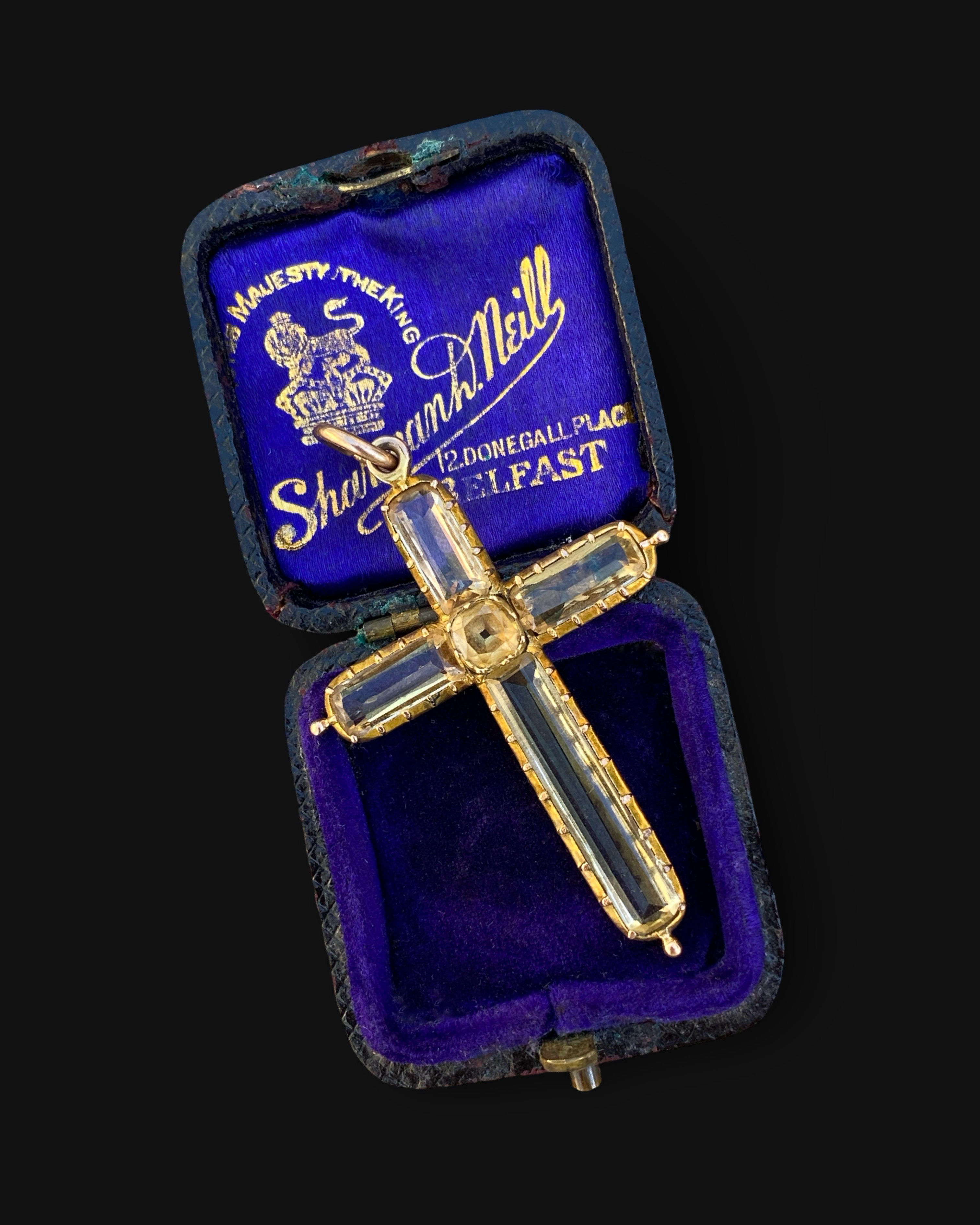 Georgian Topaz Cross Pendant 