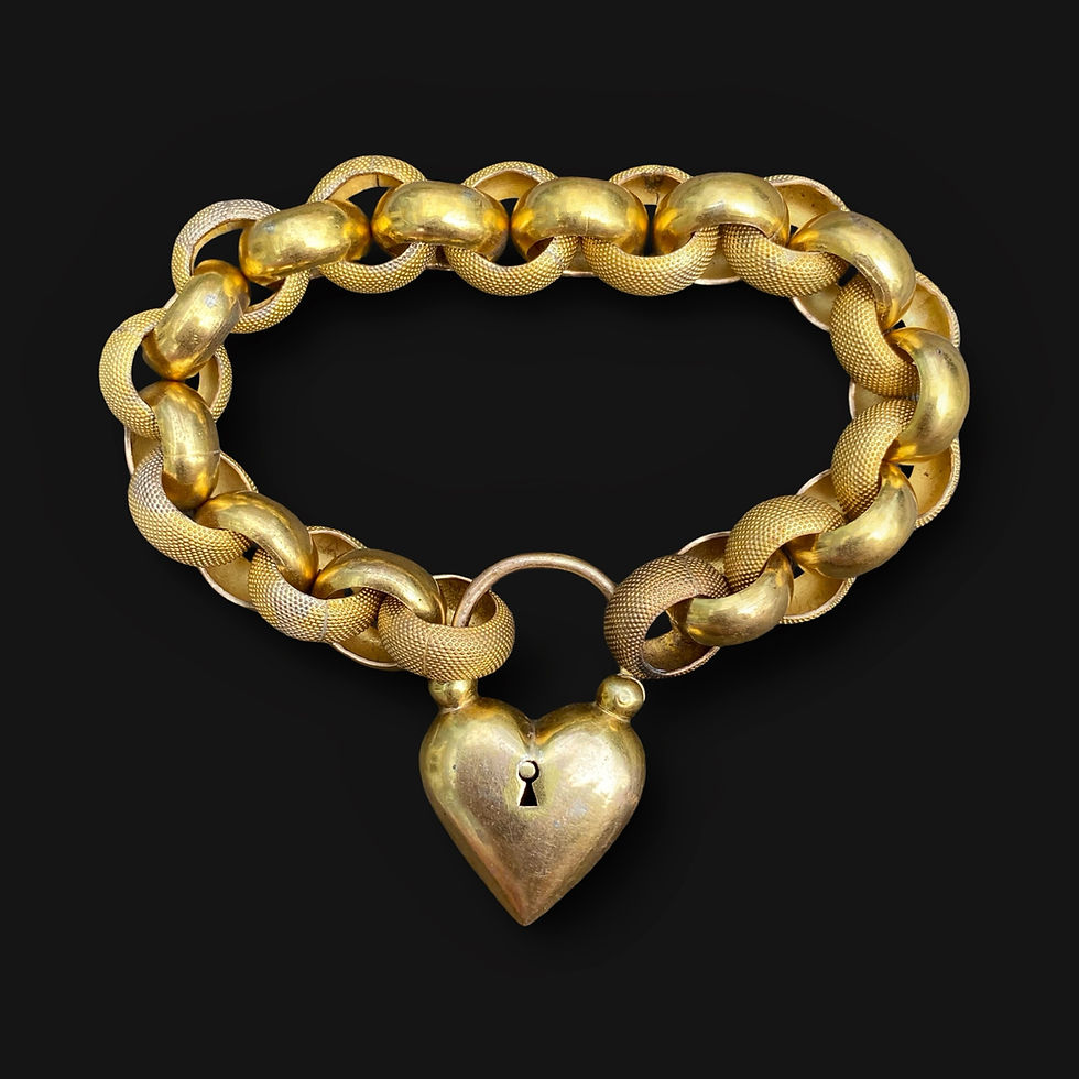Thumbnail: Georgian/Early Victorian Pinchbeck Heart Padlock Bracelet