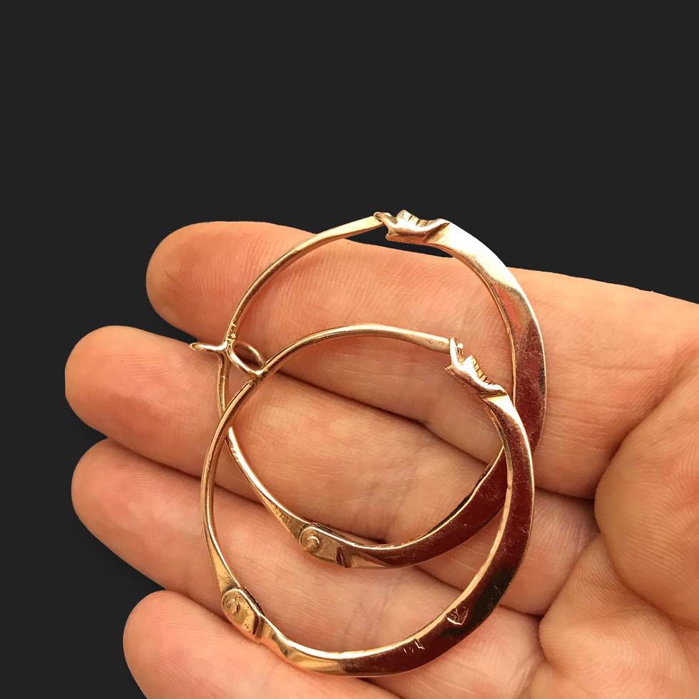 Thumbnail: Antique Large Sicilian Snake Hoop Earrings