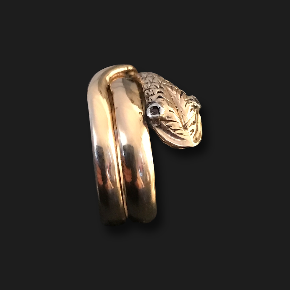 Thumbnail: Antique High Carat Chunky Snake Ring