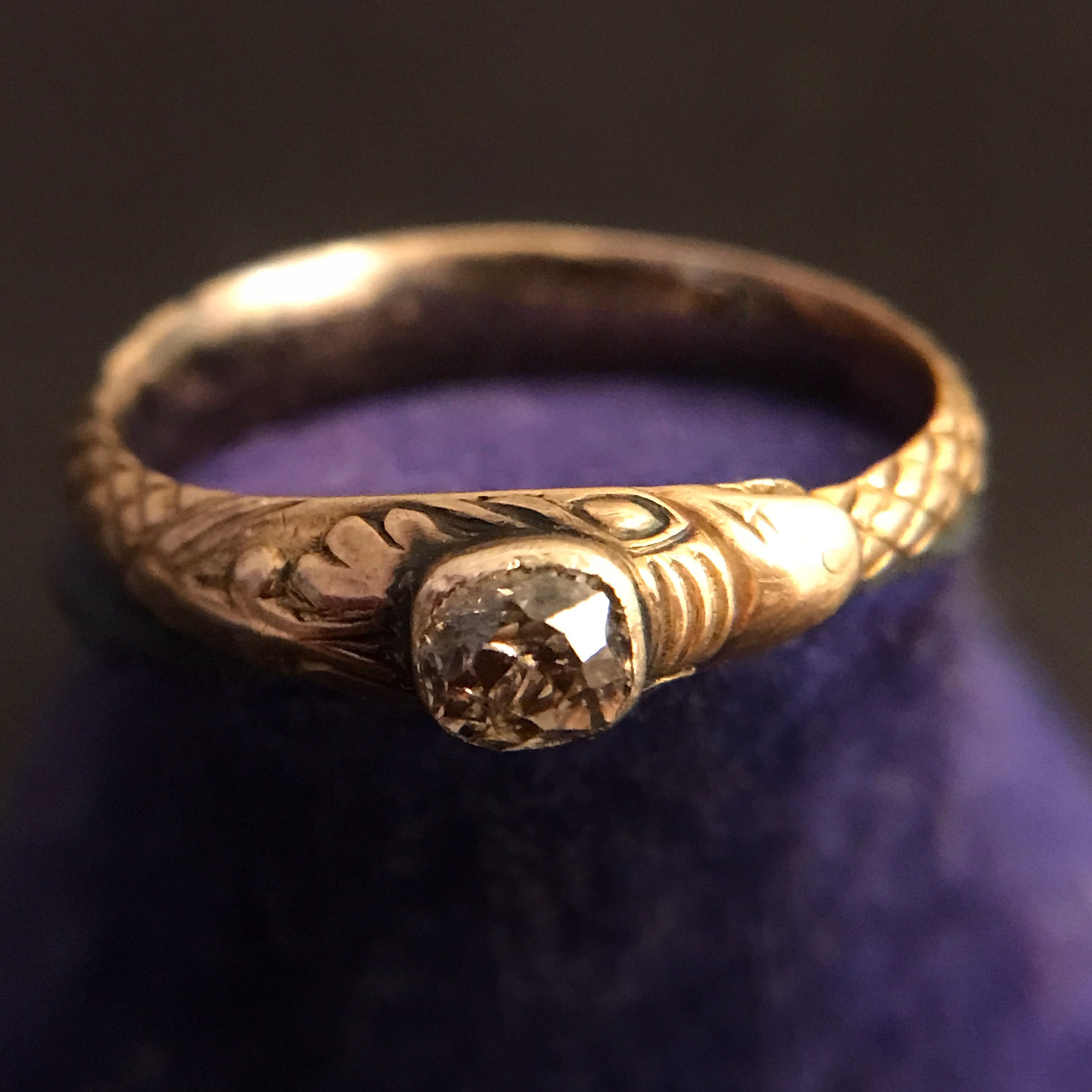 Georgian Diamond Ouroboros Ring 