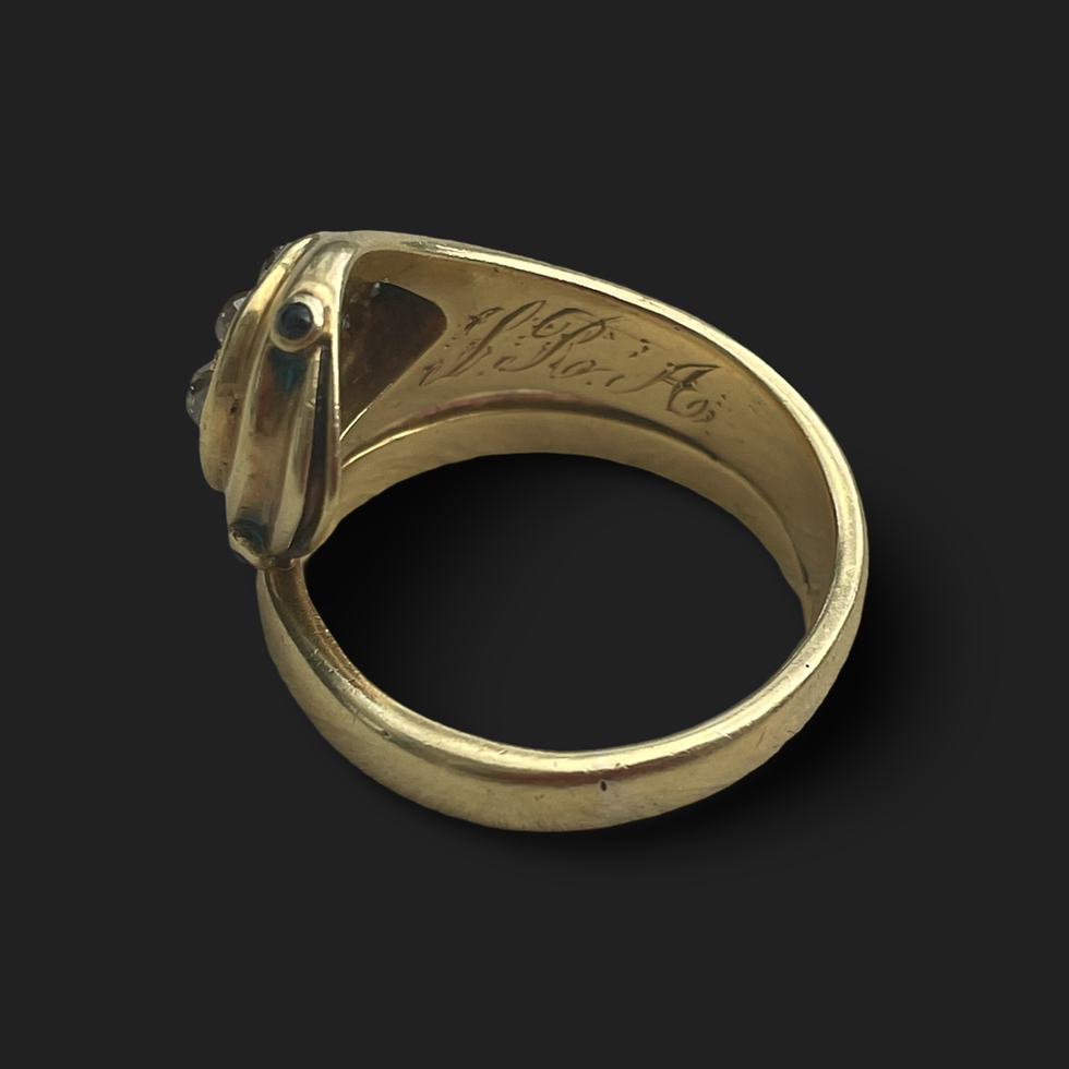 Thumbnail: Amazingly Chunky Victorian Diamond Snake Ring