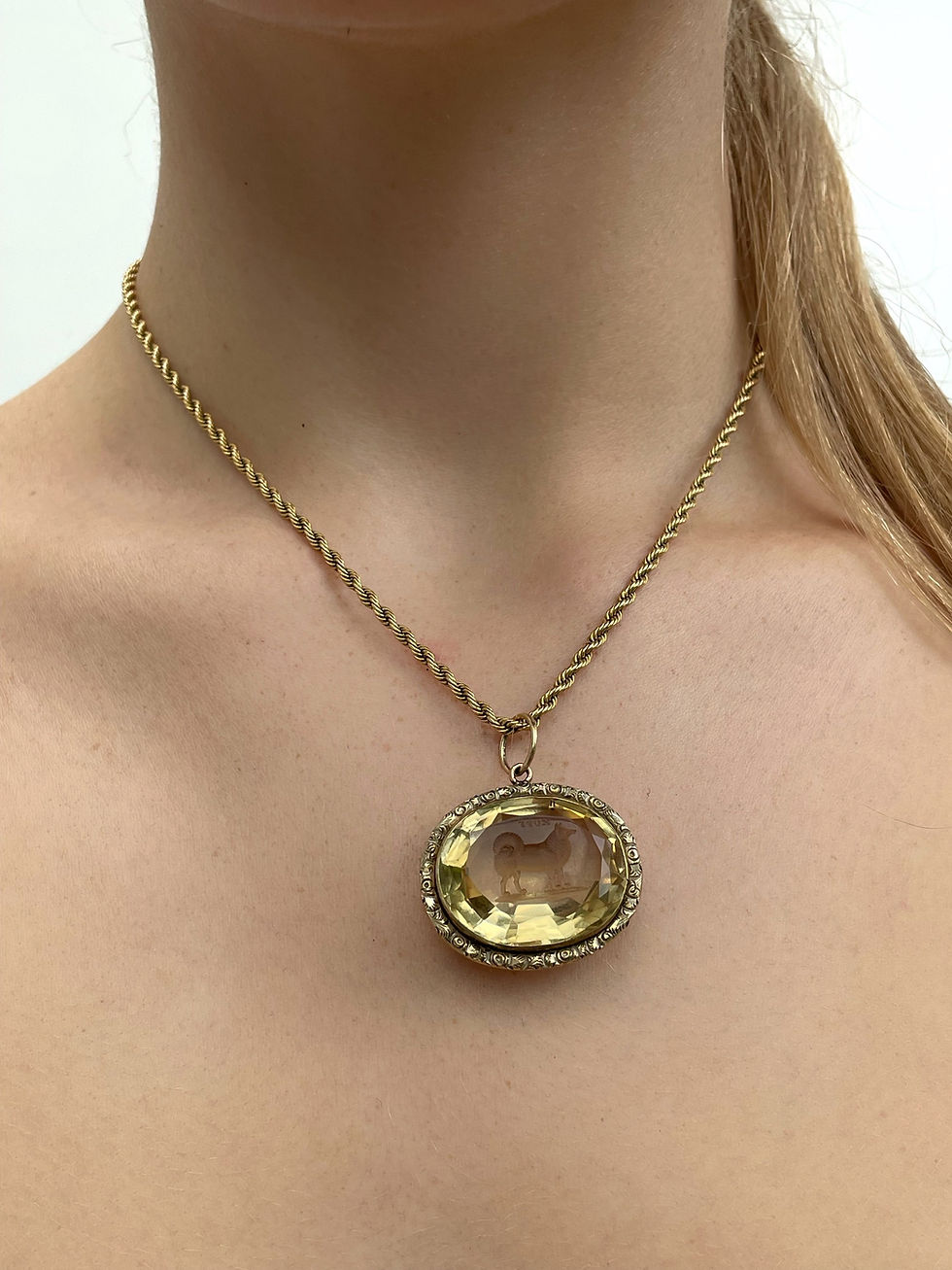 Thumbnail: Antique Citrine Pendant - Muff