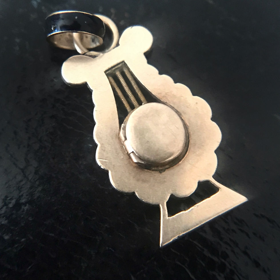 Thumbnail: Early 19th Century Lyre Charm With Enamelled Cherub