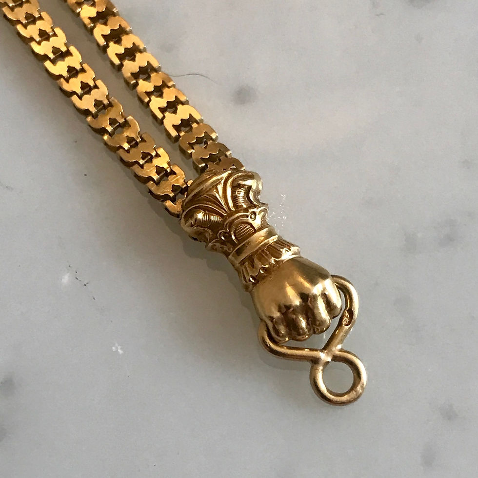 Thumbnail: 19th Century 18 Carat French Longuard ChainWith Hand Detail