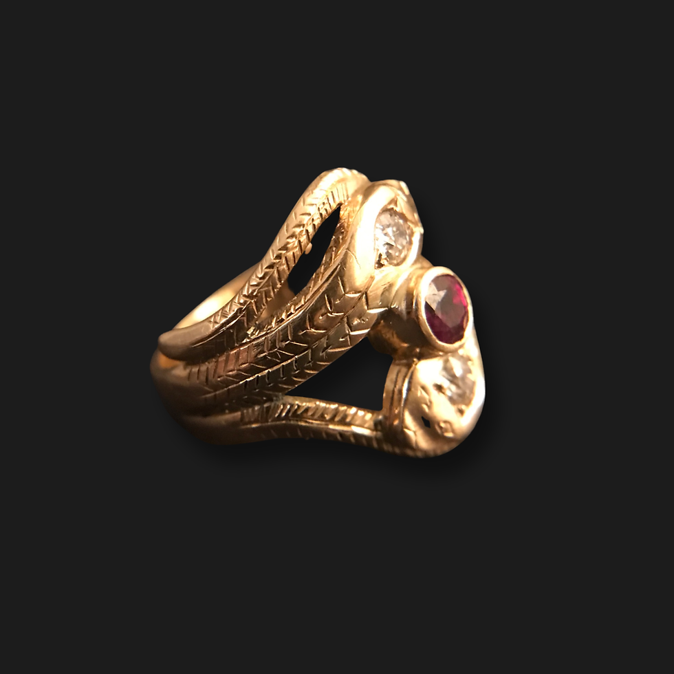 Thumbnail: Chunky 19th Century Snake Ring 