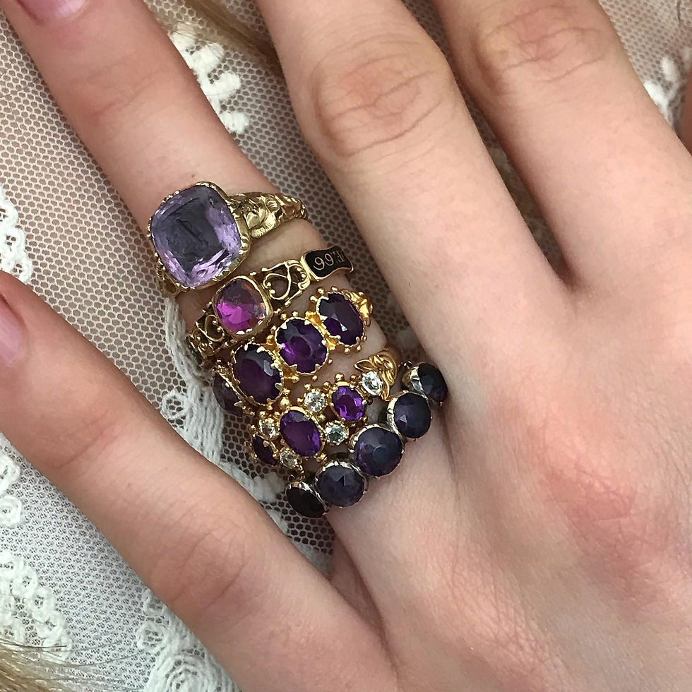Thumbnail: Georgian Amethyst Half Hoop 