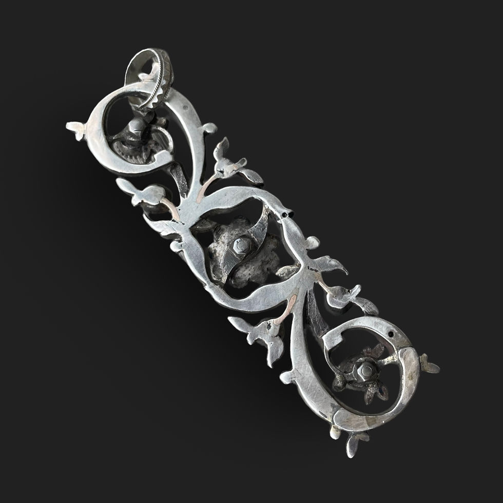 Thumbnail: 19th Century Diamond And Silver Plaque Pendant