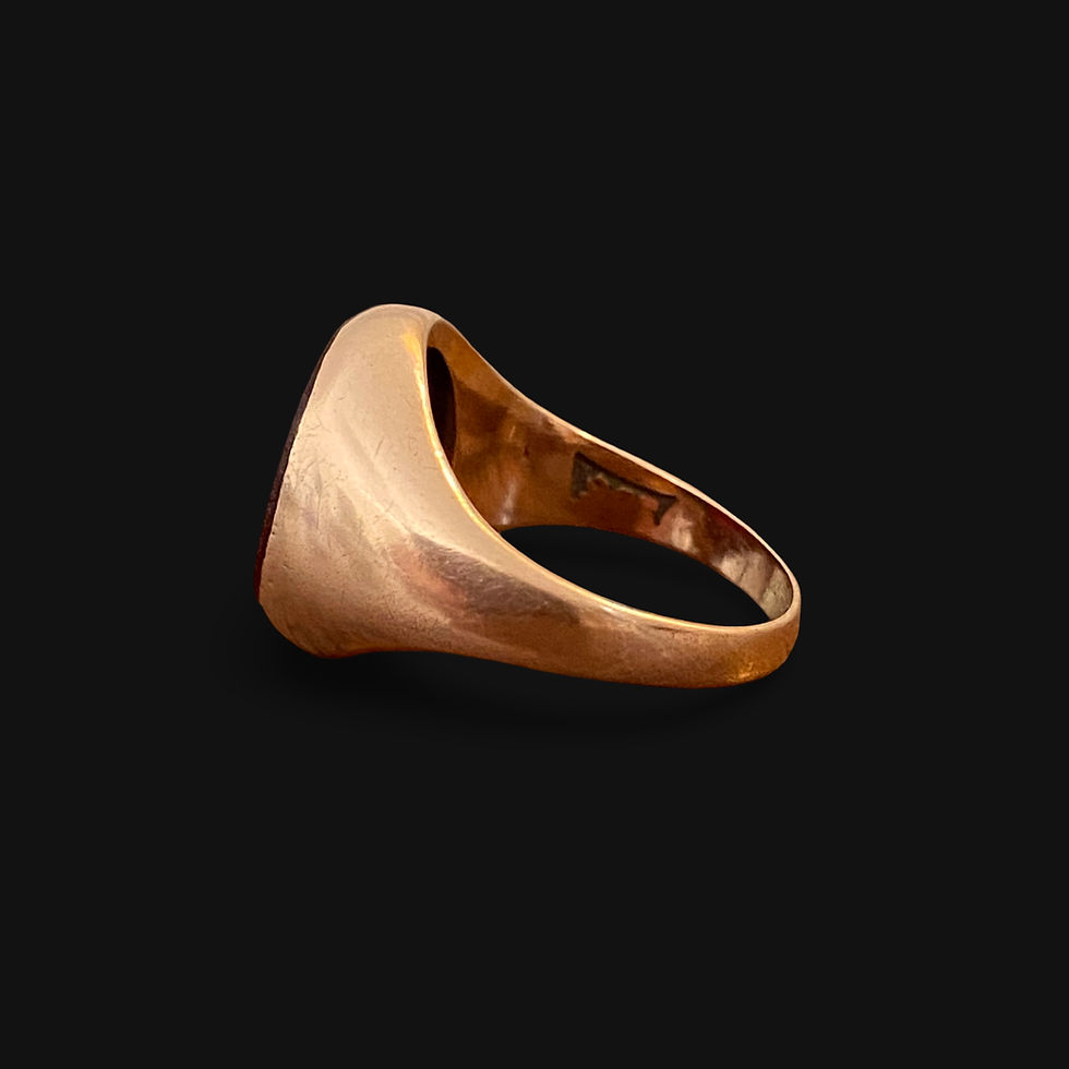 Thumbnail: Antique Signet Ring With Carnelian Intaglio Of A Dove