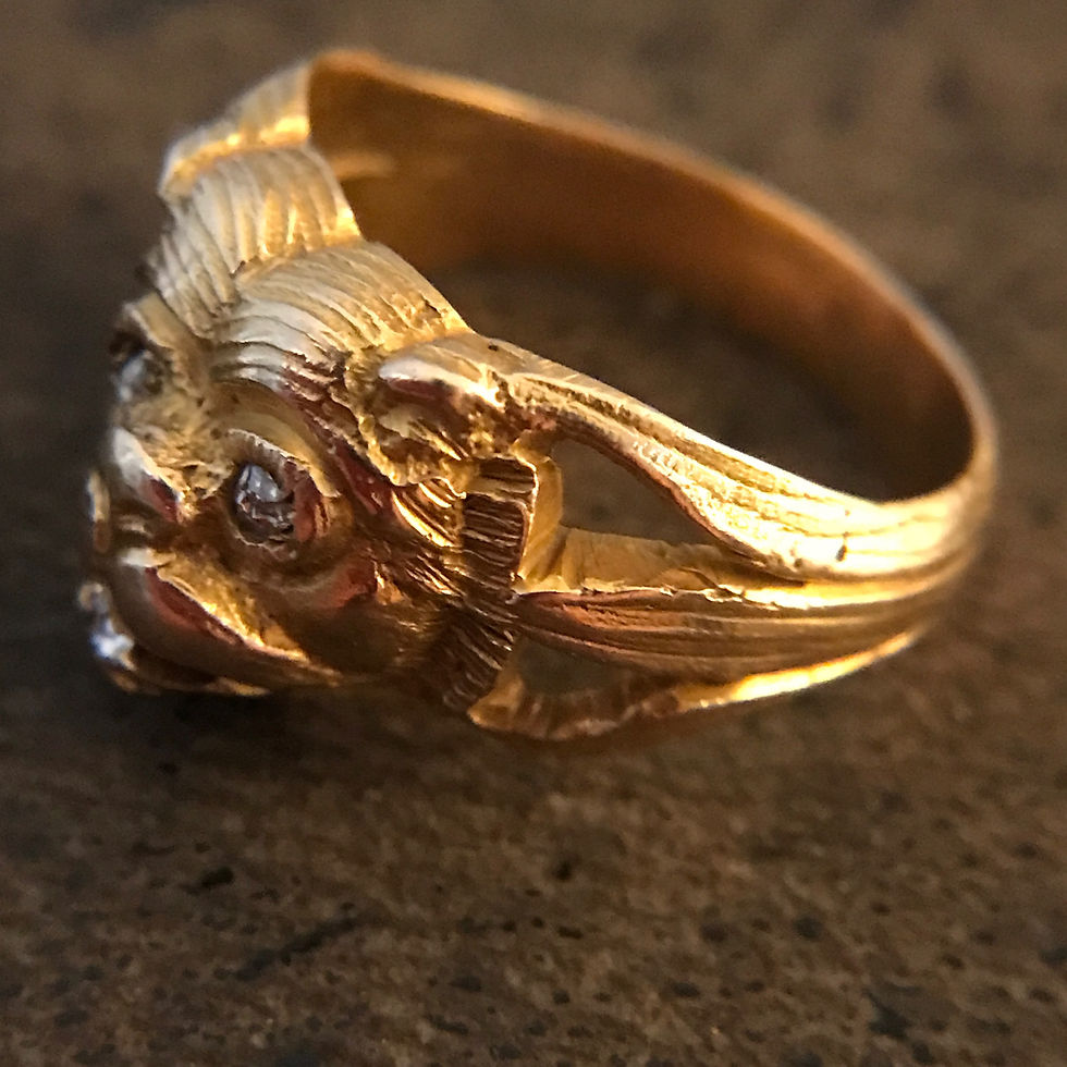 Thumbnail: Antique French 18 Carat Terrier Ring 