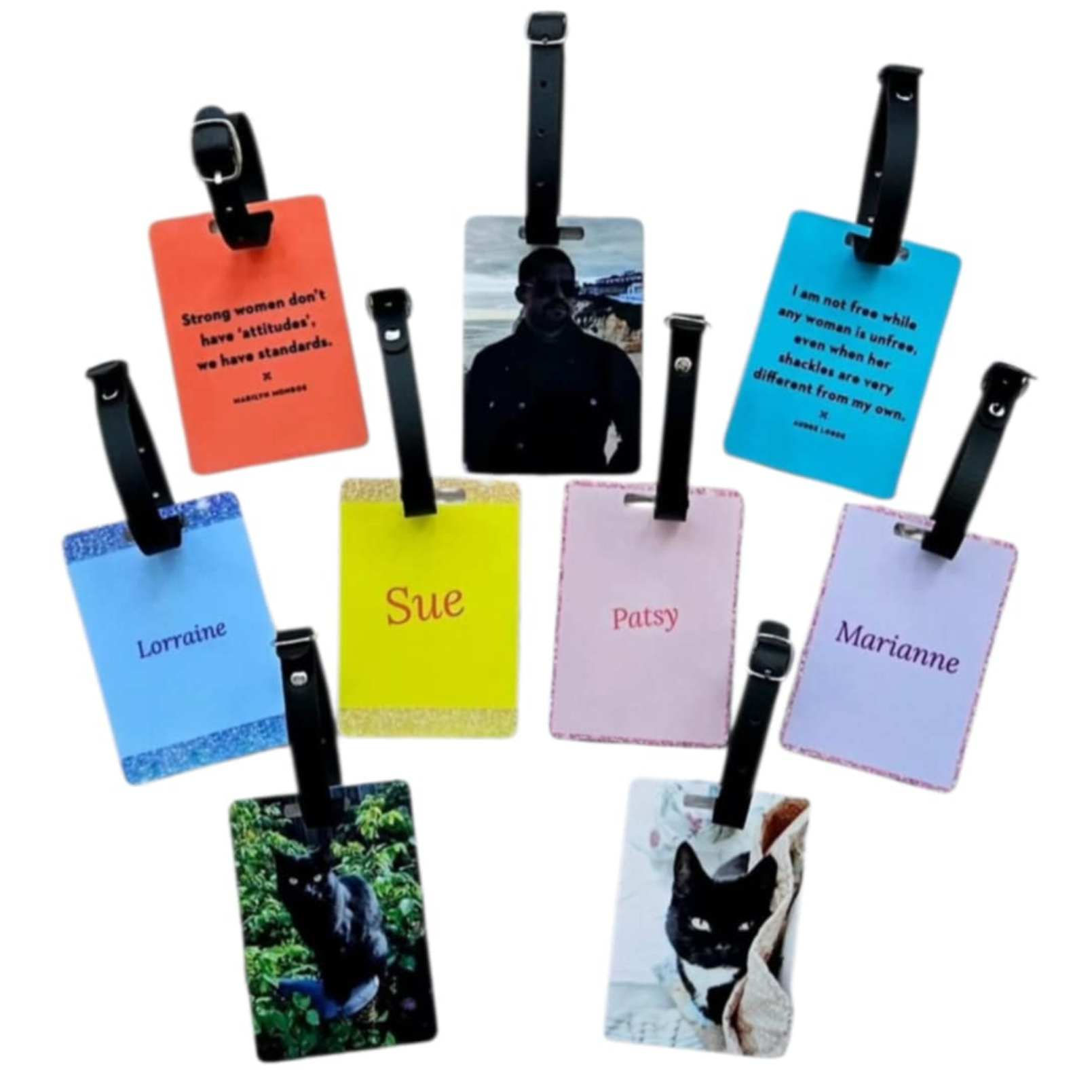 Personalised Own Photo Double Sided Luggage Tag Baggage Label Name Address