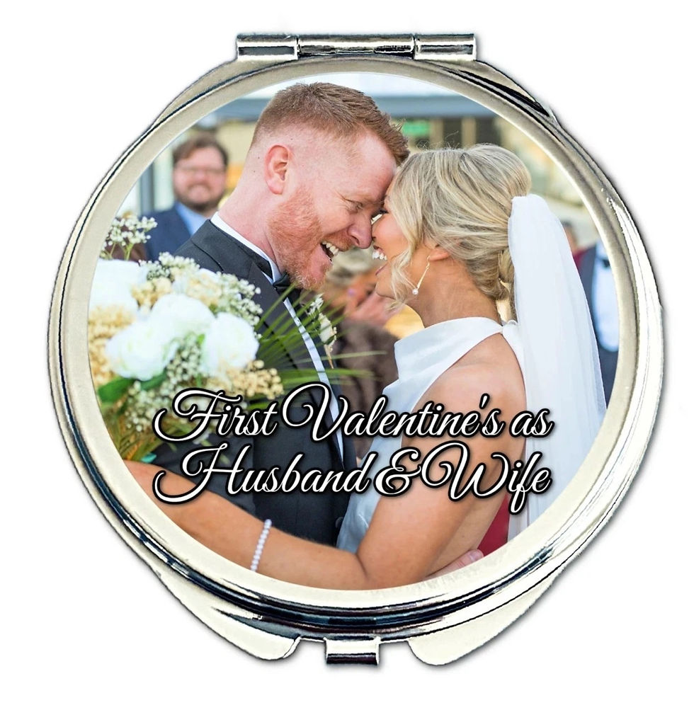 Thumbnail: Personalised Round Compact Mirror Add Photo Text Logo Handbag Pocket Gift