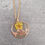 Miniature : Pendentif résine fleurs séchées jaune