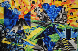 Thoughts and three letters reflected in a mirror