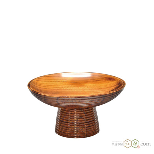 茶道具 / 菓子器】 高杯 欅(けやき) 湖彩 作 (化粧箱)【茶道】 茶道具