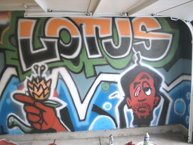 Lotus Mural in Garage