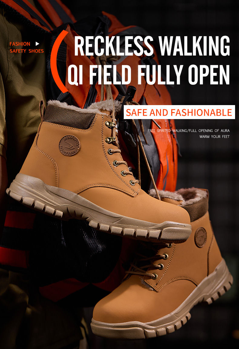 Thumbnail: Latest 2024 Fashion Winter Warm Men Work Safety Boots Waterproof Indestructible 