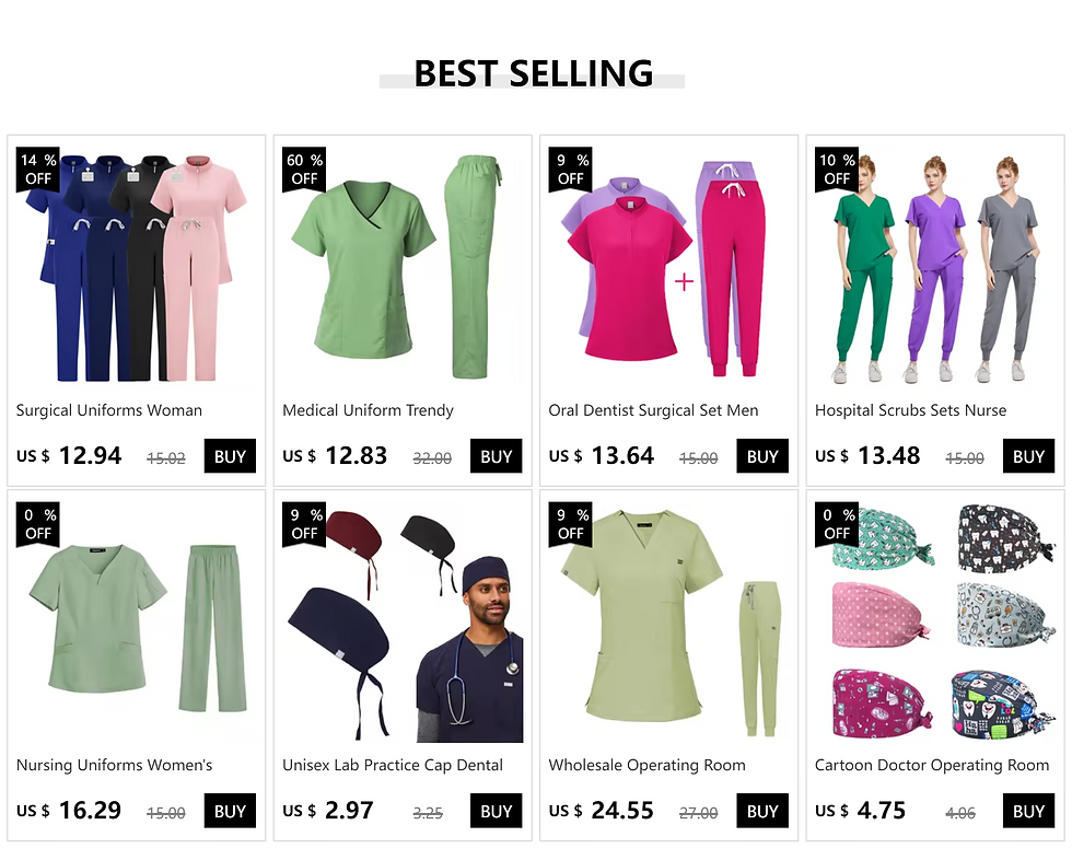 Thumbnail: Hospital Scrubs Sets Nurse Accessories Medical Clothing for Women Work Uniforms 