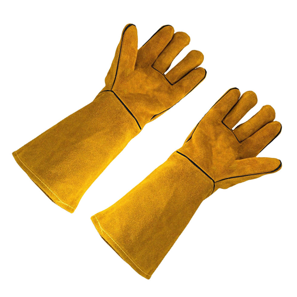 Thumbnail: Cowhide Flame-retardant Welding Work Gloves Heat-proof Metal Welding Protector Y