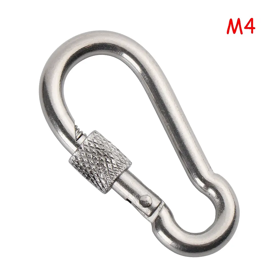 Thumbnail: 1Pc Stainless Steel Climbing Gear Carabiner Quick Links Safety Snap Hook M3/M3.5