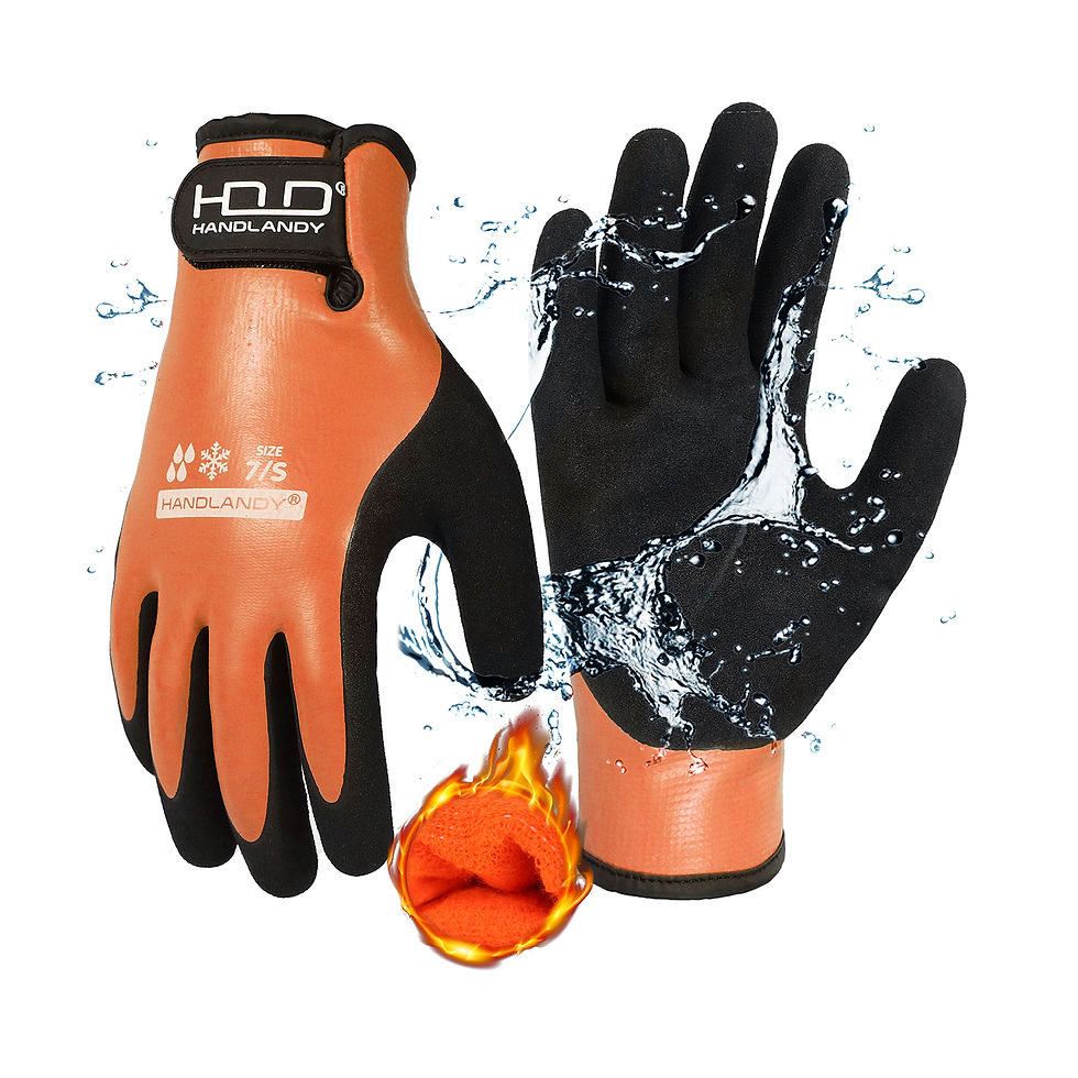 Thumbnail: HANDLANDY Waterproof Work Gloves for Cold Weather, fully submerged rubber warm l