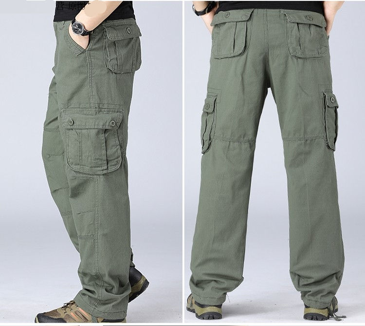 Thumbnail: Man Military Tactical Cargo Pants Safari Work Trousers Multi-pocket 100% Cotton 