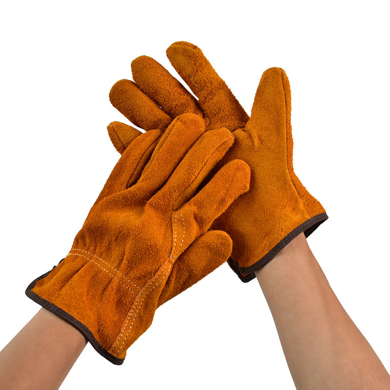 Thumbnail: 3/5/10 Pairs Labor Protection Work Gloves Soft Cowhide Welding Safety Protection