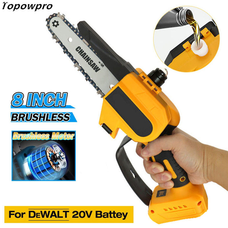 Thumbnail: 8 Inch Brushless Chainsaw For DeWALT 18/20V Battery Cordless Electric Chain Saw 