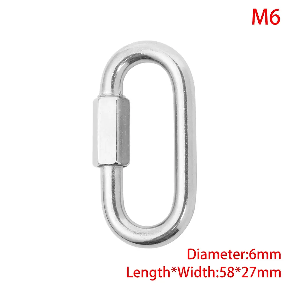 Thumbnail: 1Pc Stainless Steel Climbing Gear Carabiner Quick Links Safety Snap Hook M3/M3.5