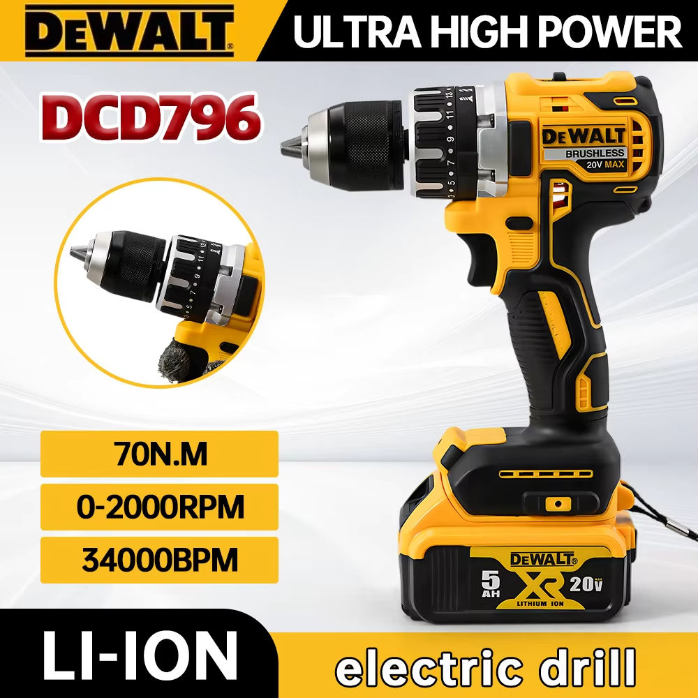 DEWALT DCD796 13mm Brushless Electric Drill Portable Screwdriver Impact Drill Re