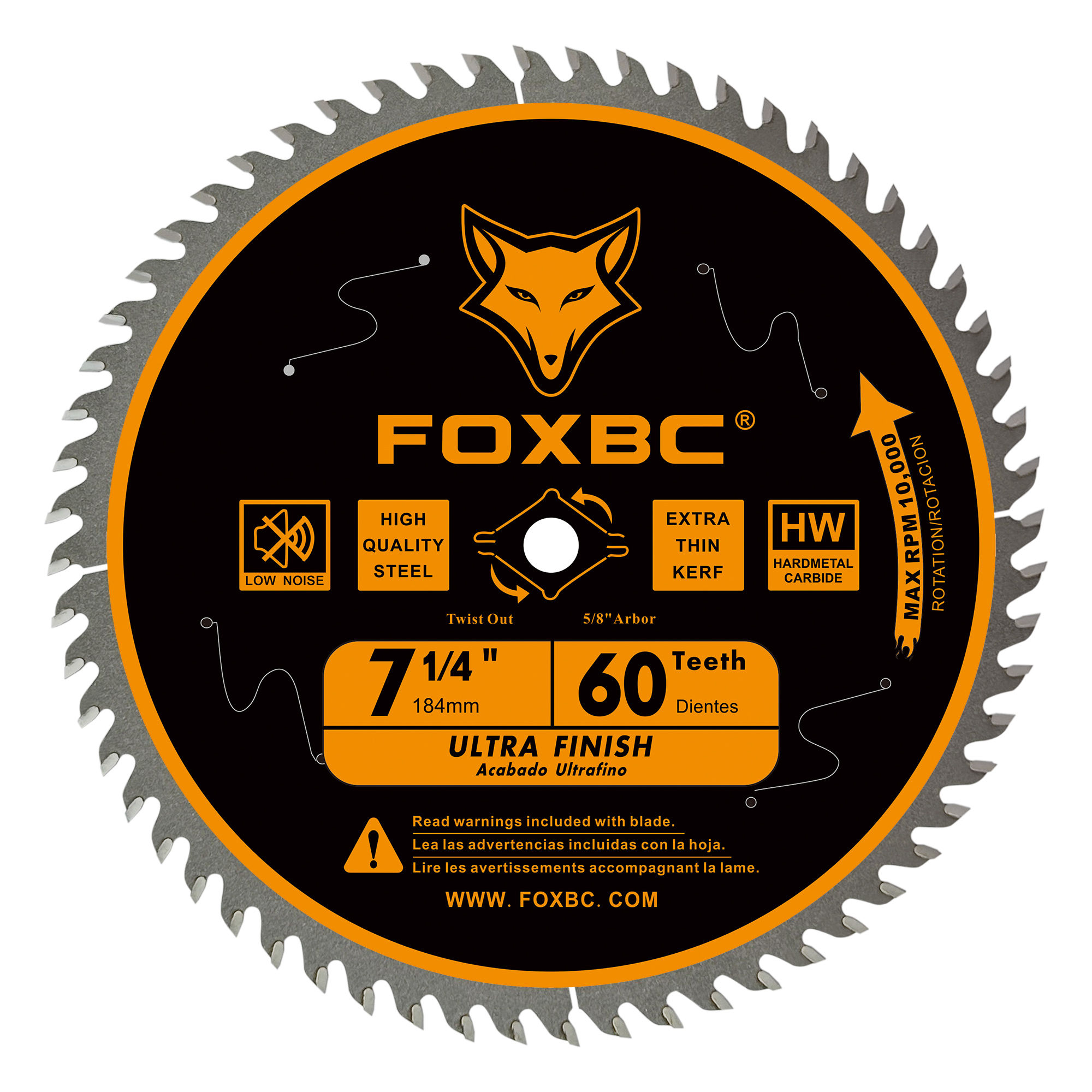 FOXBC 184mm Circular Saw Blades 60T Replacement For DeWalt DWA171460, Freud Diab