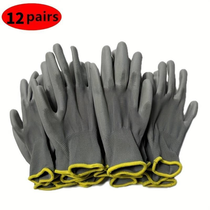 Thumbnail: 12 Pair Black /Grey/ horticulture Gloves Safety Work Gloves Repair Gloves Palm C