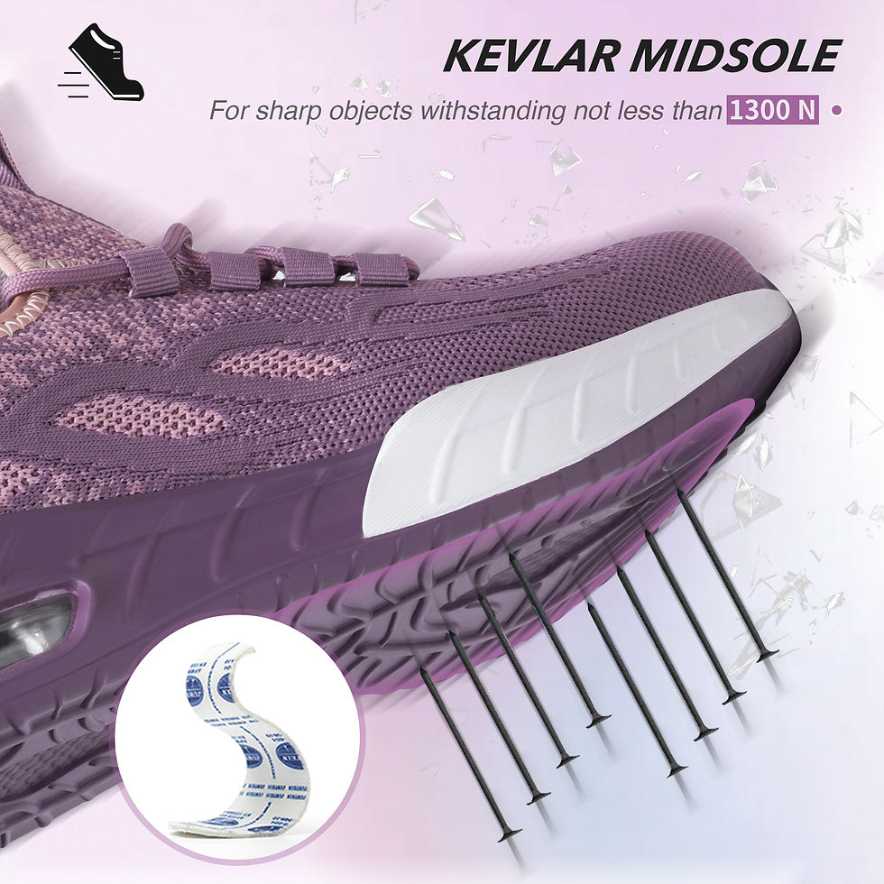 Thumbnail: Women Safety Shoes For Work Safety Boots Breathable Steel Toe Puncture Proof Spo