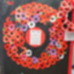 This is our Remembrance Day display with a wreath made by Nursery.