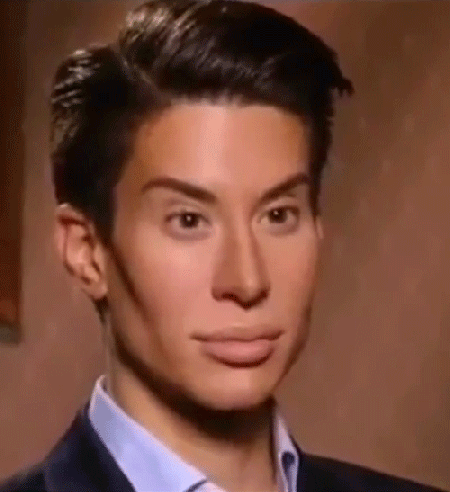 man blinking his eyes really fast