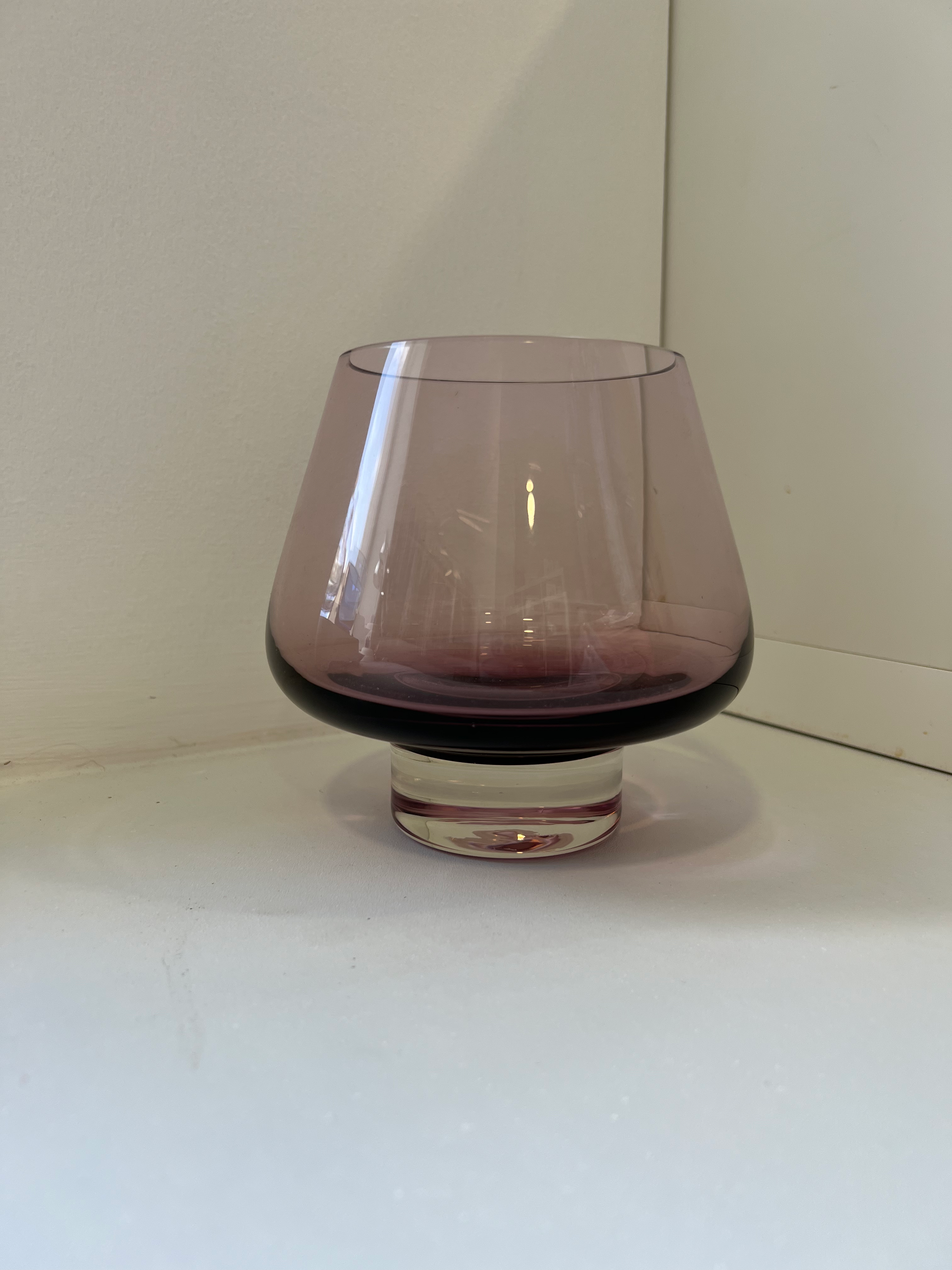Purple Art Glass Goblet Vase