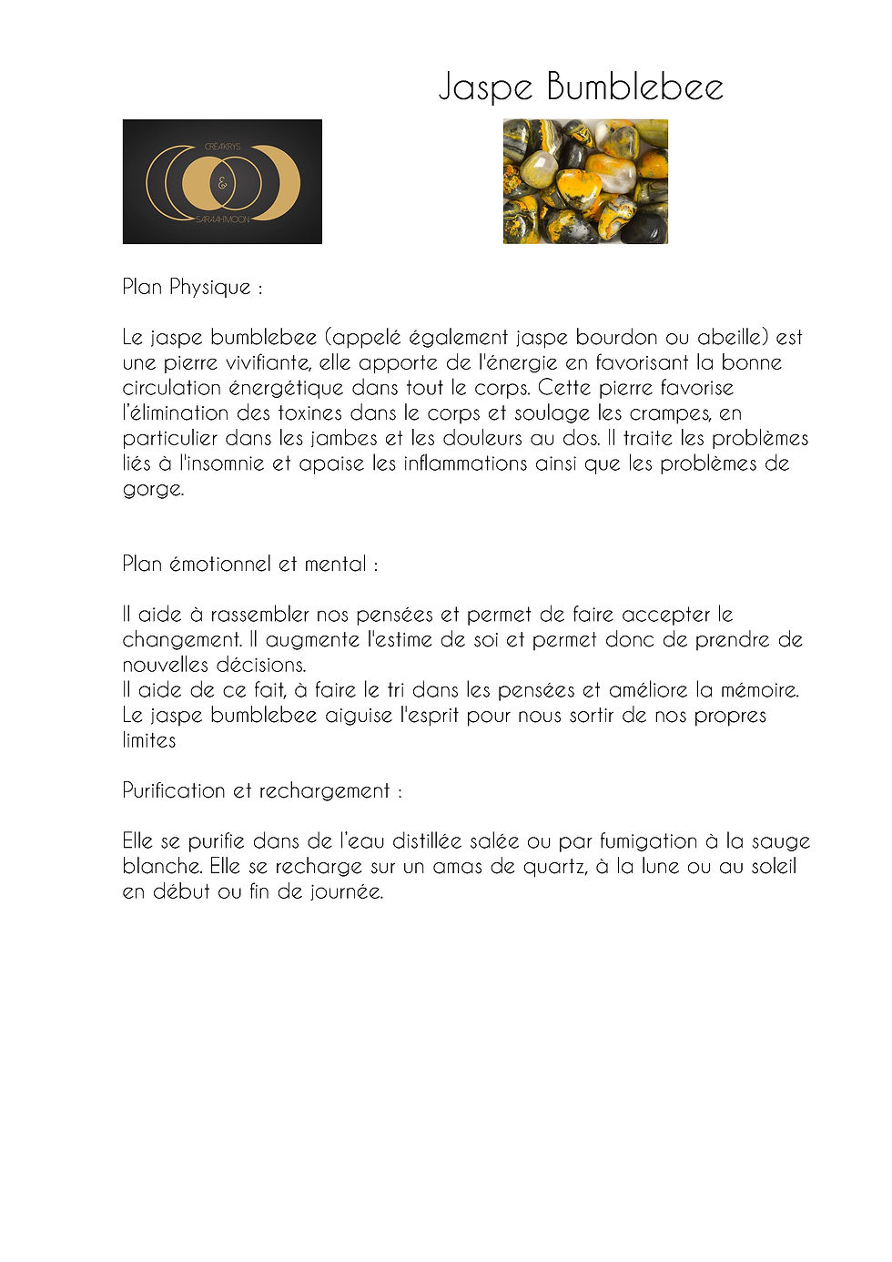 Miniature : Destock - BO jaspe bumblebee (pièce unique)