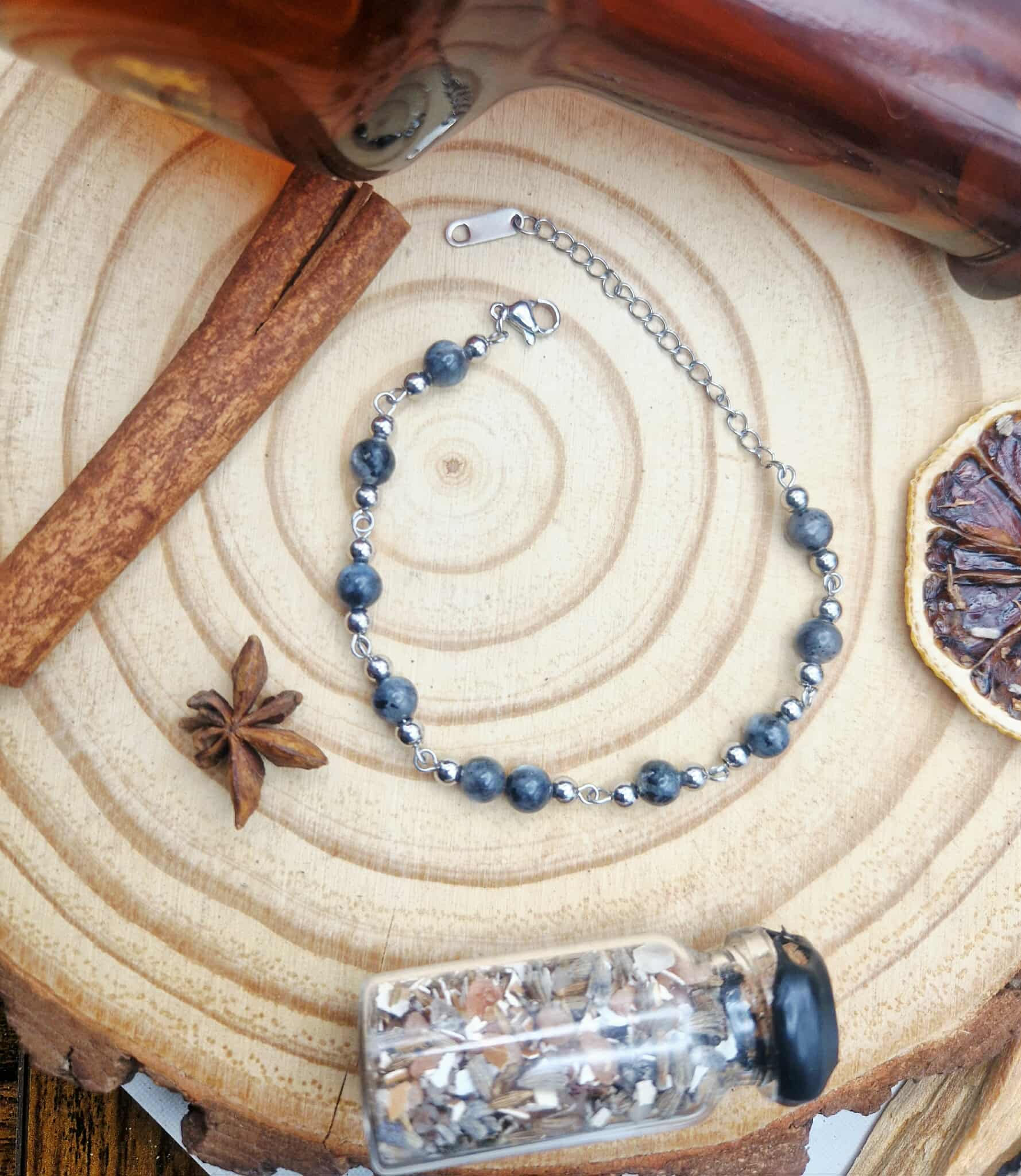 Bracelet Larvikite (pièce unique)