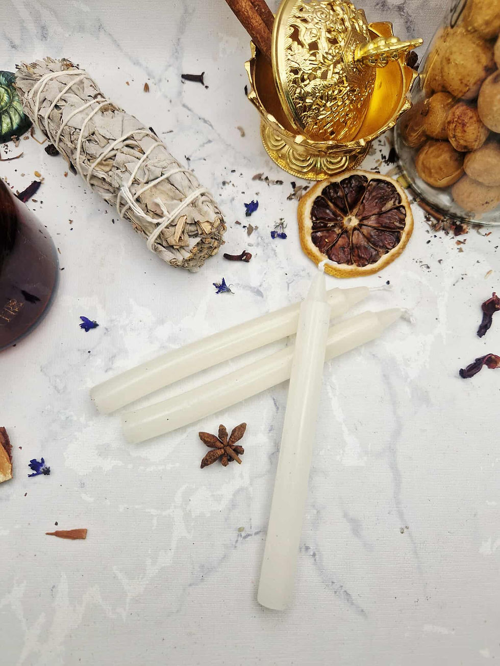 Mini bougie rituel "Blanche" (1 pièce)