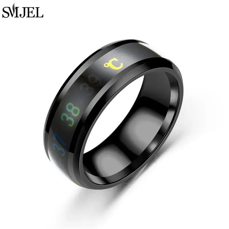 Thumbnail: Smart Stainless Steel Sensor Body Temperature Ring for Couples Multifunctional